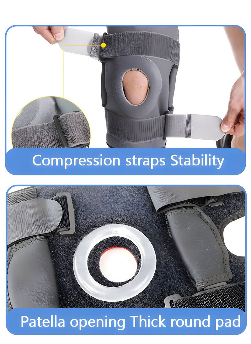 GROIC - Knee Braces for Knee Pain with Side Stabilizers,Non Slip Adjustable Knee Support for Joint Pain Relief, Injury Recovery, High-Level Support For Arthritis, ACL, LCL, MCL - Image 1