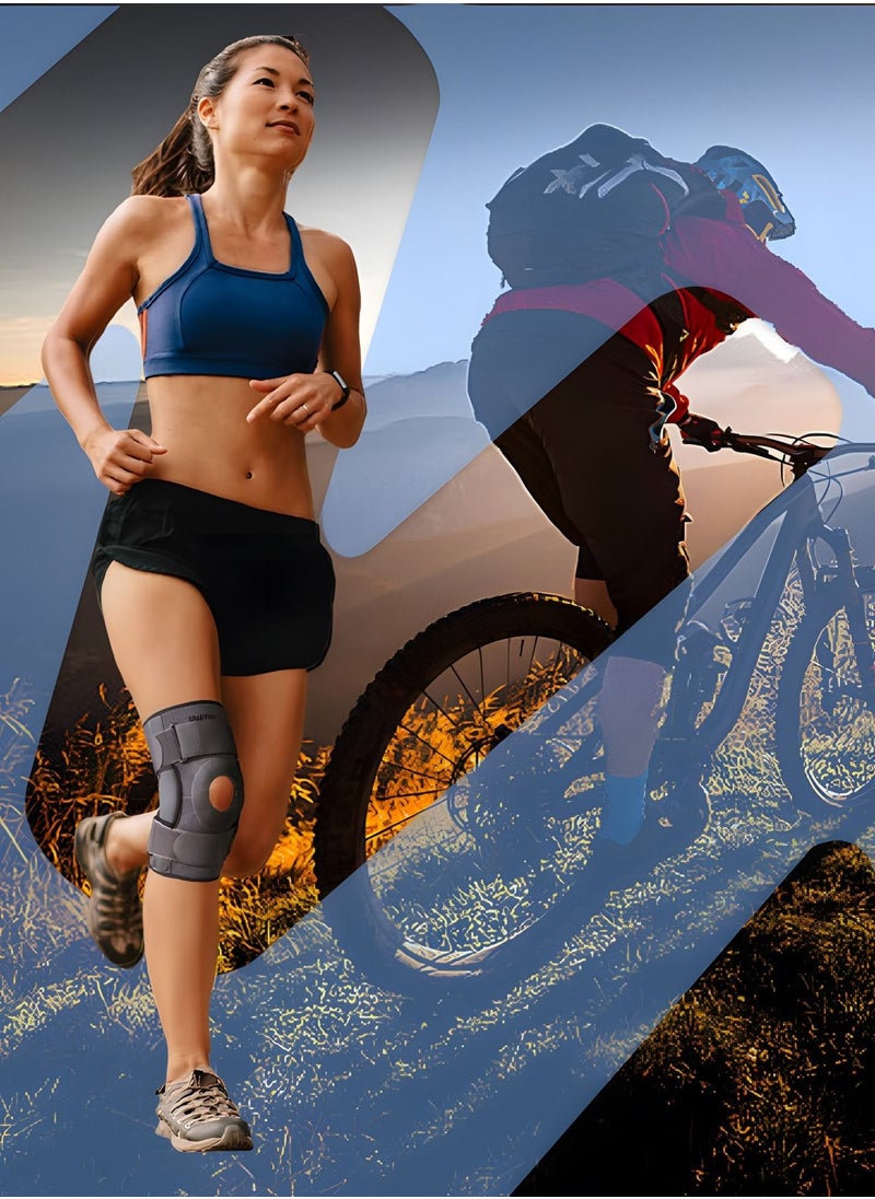 GROIC - Knee Braces for Knee Pain with Side Stabilizers,Non Slip Adjustable Knee Support for Joint Pain Relief, Injury Recovery, High-Level Support For Arthritis, ACL, LCL, MCL - Image 1
