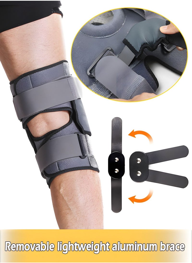 GROIC - Knee Braces for Knee Pain with Side Stabilizers,Non Slip Adjustable Knee Support for Joint Pain Relief, Injury Recovery, High-Level Support For Arthritis, ACL, LCL, MCL - Image 1