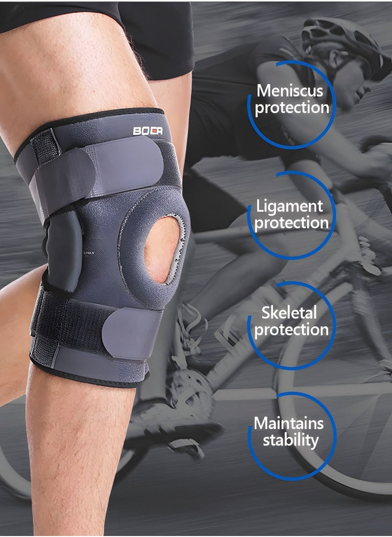 GROIC - Knee Braces for Knee Pain with Side Stabilizers,Non Slip Adjustable Knee Support for Joint Pain Relief, Injury Recovery, High-Level Support For Arthritis, ACL, LCL, MCL - Image 1