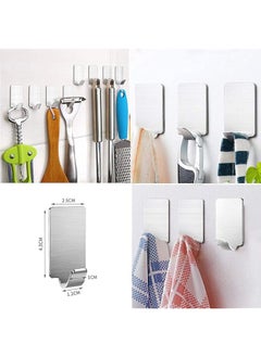 erorex Adhesive Hooks Heavy Duty Wall Hangers Hooks Waterproof Stainless Steel Towel Hanger Holder Stick On Hooks For Hanging Kitchen Bathroom Home 8 Packs  - Image 3