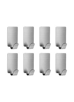 erorex Adhesive Hooks Heavy Duty Wall Hangers Hooks Waterproof Stainless Steel Towel Hanger Holder Stick On Hooks For Hanging Kitchen Bathroom Home 8 Packs  - Image 1