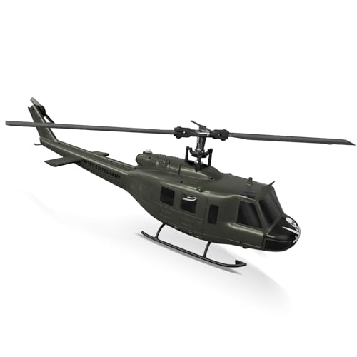 Carmanon UH1 RC Helicopter Huey Collectable Remote Control Helicopter with AutoHover for Adults Beginners 127 Scale 2 Batteries - Image 1