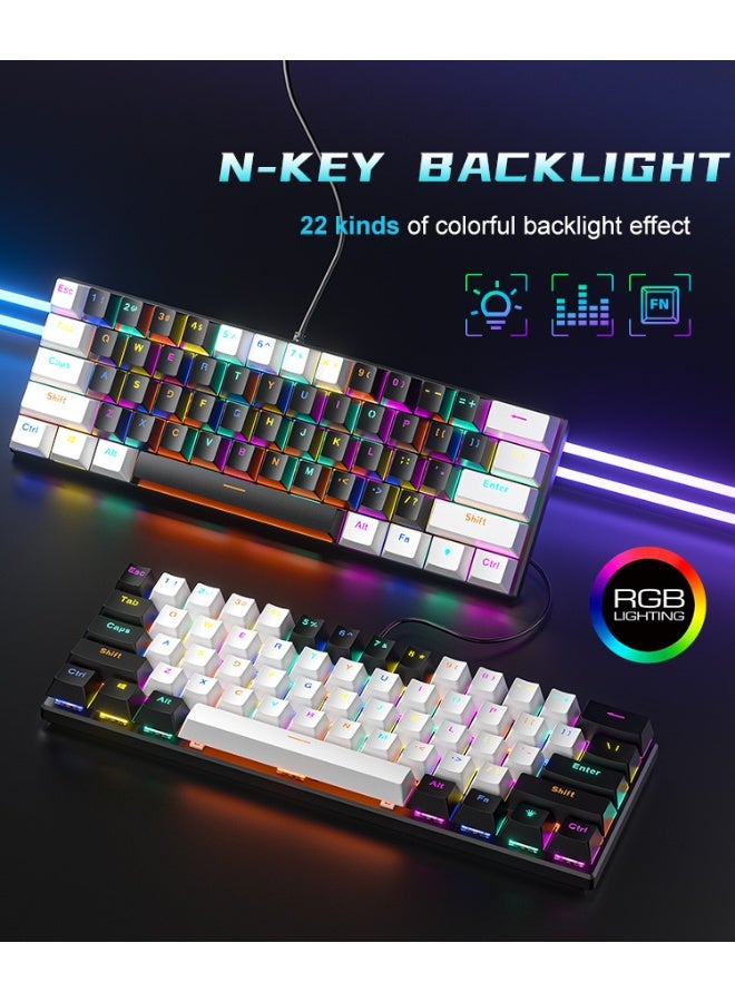 BD61 - RGB Hot-Swappable Mechanical Gaming Keyboard with Detachable Cable - Blue and Red Switches - Image 4