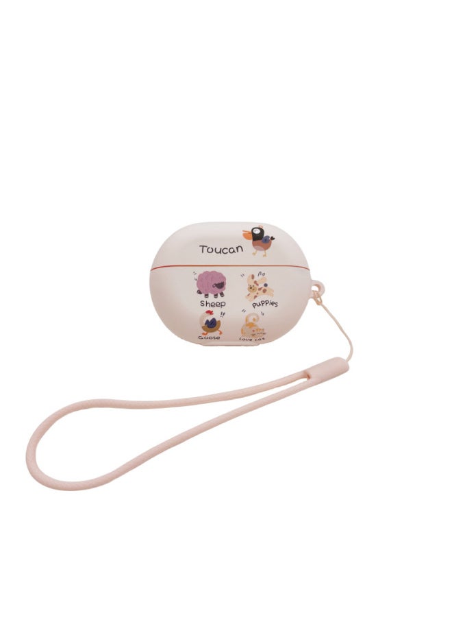 Generic - For HuaweiFreebuds Pro3/2 Wireless Bluetooth Headset Cartoon Creative Se3/4i/5i/Pro Soft-Color:Soft Case + Lanyard-zoo-Model:Universal For HuaweiFreebuds Pro3/pro4 (protective Case) - Image 1