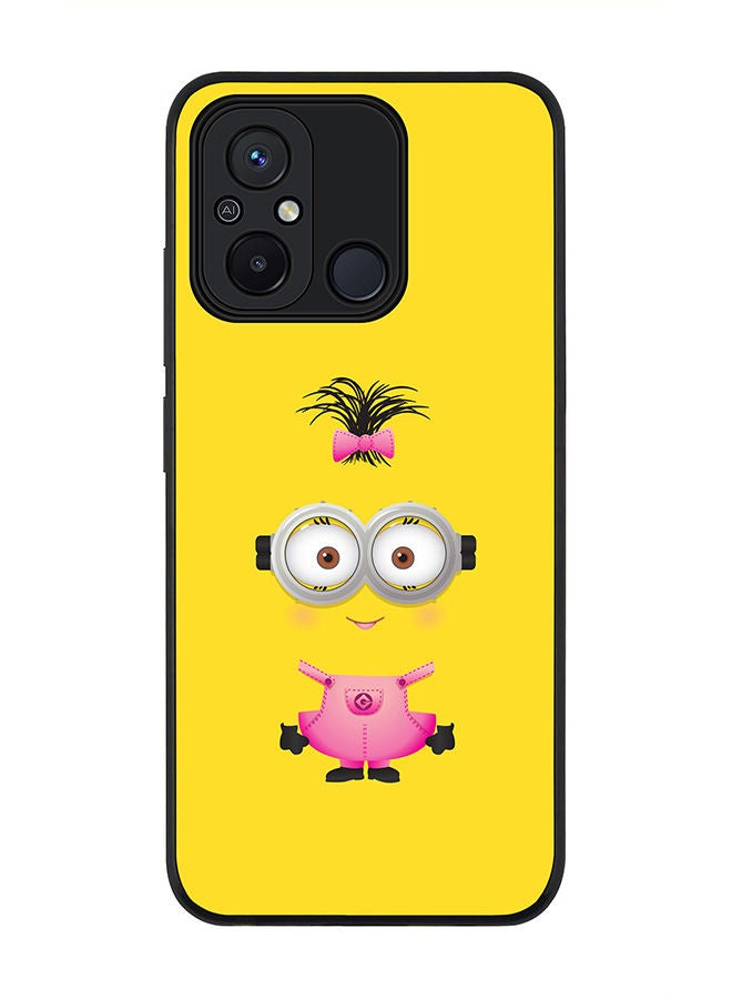 Stylizedd Rugged Black edge case for Xiaomi Redmi 12C 4G, Slim fit Soft Case Flexible Rubber Edges Anti Drop TPU Gel Thin Cover -  Girly Minion 2 - Image 1