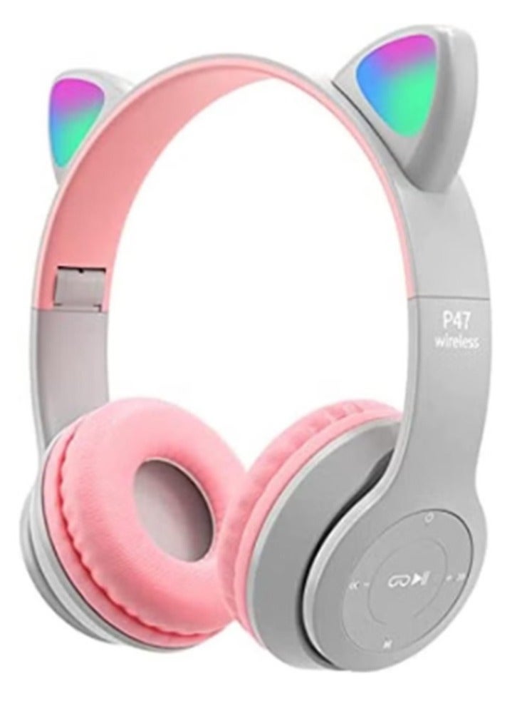 بي 47 P47 Wireless Gaming Headset Bluetooth 5 0 Cat Ear Headphones