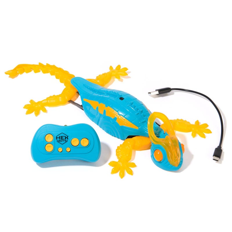Hex Bots Wall Crawler Chameleon Glow-in-the-Dark RC Toy (Blue/Orange) - Image 2