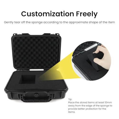 Serplex® Waterproof Hard Carry Case Bag Tool Box With Pre-cut Sponge Storage Box Shockproof Organizer Empty Hard Case for Jewelry, Camera Accessories, Electronics (250x200x76mm) - Image 3