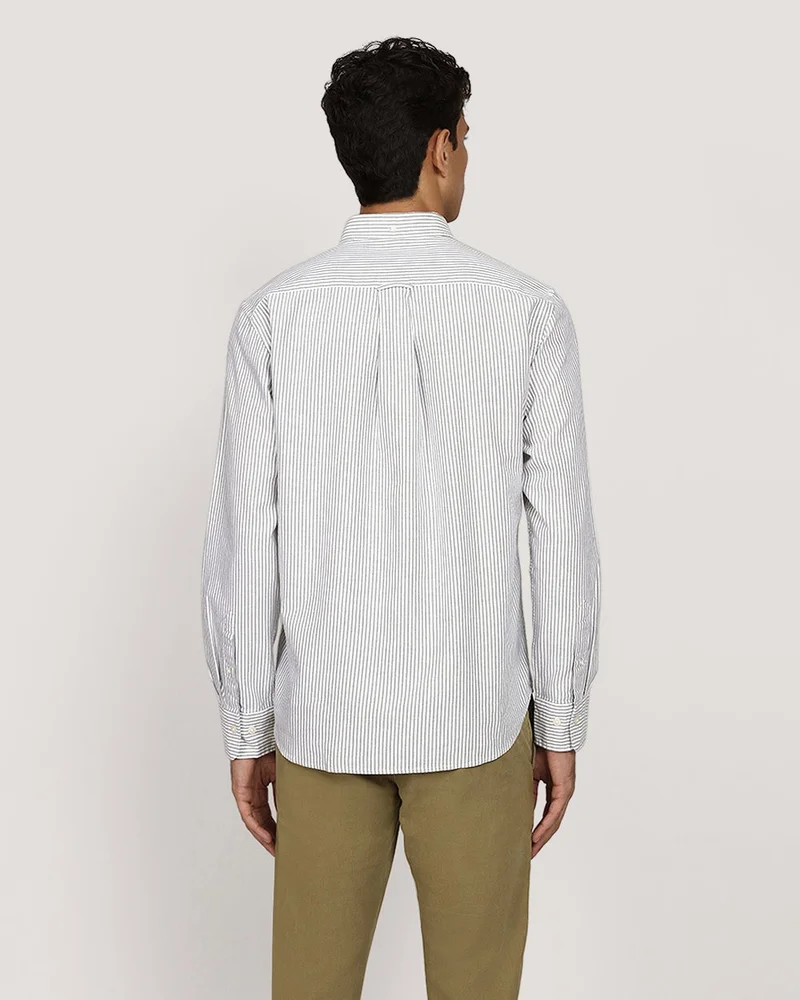 غانت قميص أكسفورد كلاسيك مخطط عادي