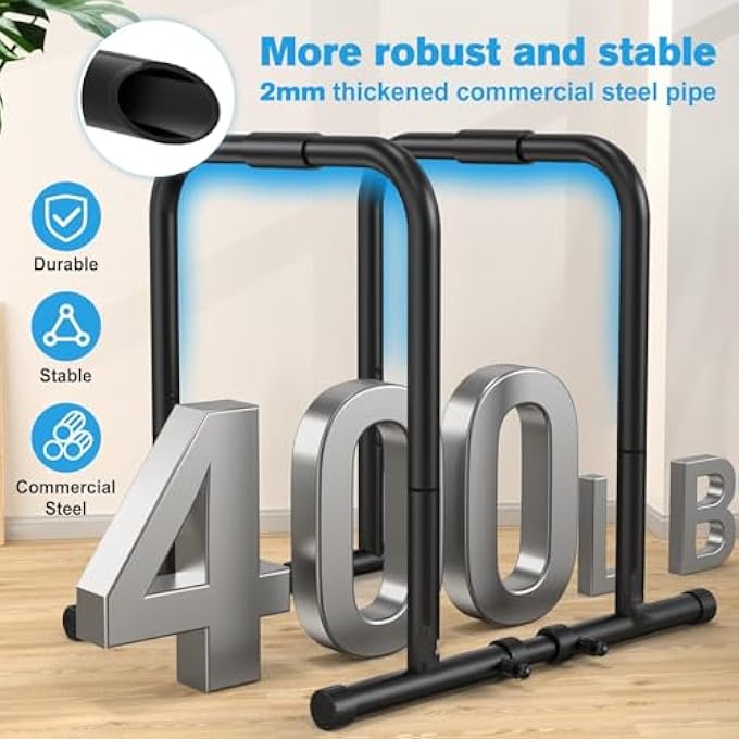 Xtech Dip Stand Station, Adjustable Dip Station For Strength Training, Heavy Duty Steel Parallel Push Up Stand, Home Gym Fitness Workout Dip Bar Station, Tricep Dips, Push-Up, Loading Capacity 200Kg ﻿ - Image 4