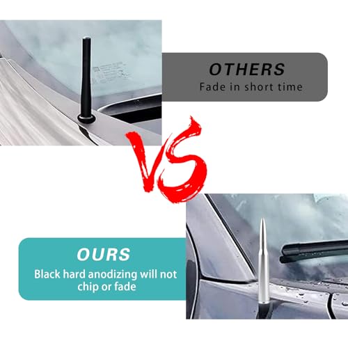 ijuicy 1 PC Car Bullet Antenna, 50 Cal Bullet Antenna, Antenna Topper Replacement, Heavy Duty Pickup Truck Accessories, Fit for GM Chevy Silverado 1500 2500 3500 HD GMC Sierra 1500 2500 3500 (Silver) - Image 5