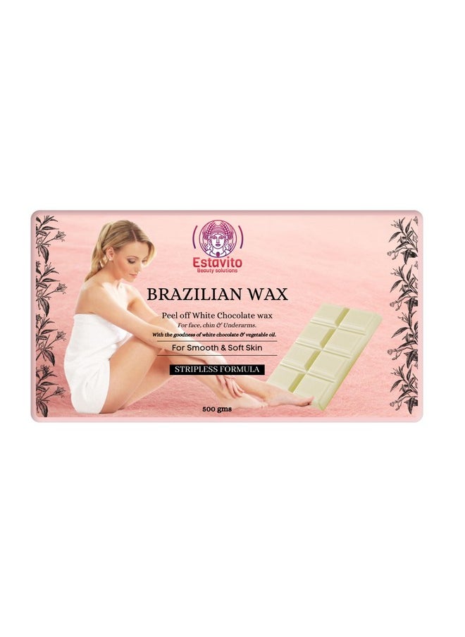 ESTAVITO - Brazilian White Chocolate Strip-Less Wax 500Gms | Facial Hair Removing Wax | For Face, Upper Lips And Chin | Get Smooth & Soft Skin |Women - Image 1