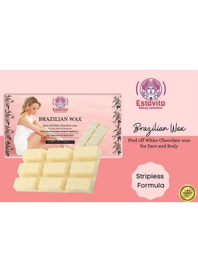 ESTAVITO - Brazilian White Chocolate Strip-Less Wax 500Gms | Facial Hair Removing Wax | For Face, Upper Lips And Chin | Get Smooth & Soft Skin |Women - Image 1