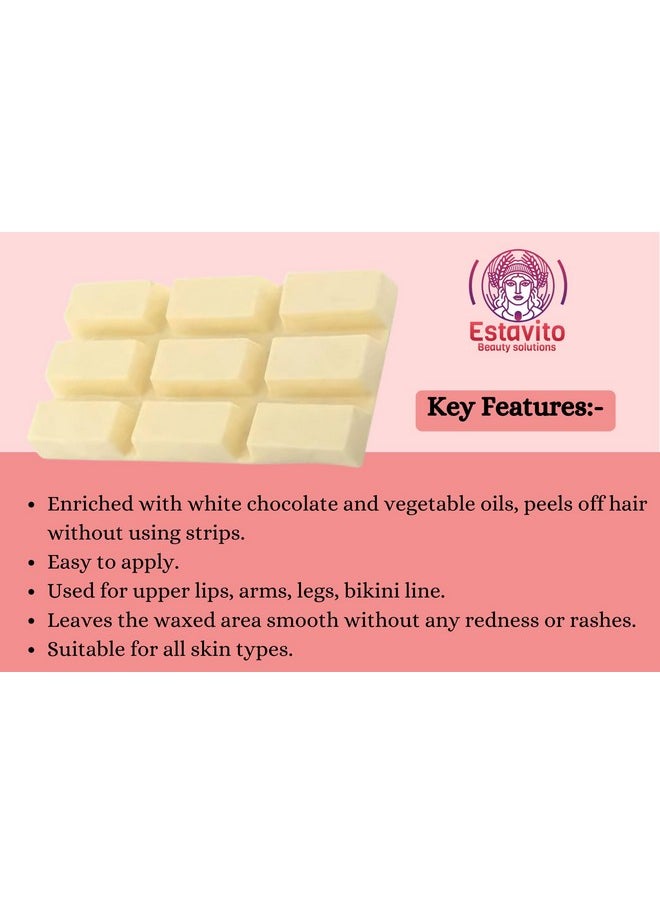 ESTAVITO - Brazilian White Chocolate Strip-Less Wax 500Gms | Facial Hair Removing Wax | For Face, Upper Lips And Chin | Get Smooth & Soft Skin |Women - Image 1