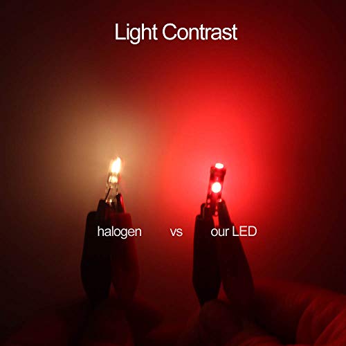 DODOFUN Red T5 37 74 LED Bulb with Twist Lock Socket PC74 PC37 Dashboard Instrument Panel Gauge Cluster Light Pack of 10 - Image 5