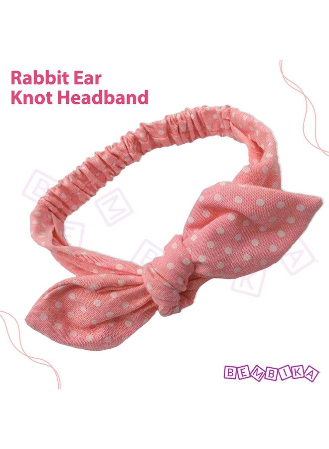 BEMBIKA Printed Bow Headband For Baby Girl Hair Accessories For Girls Baby Headband Pink Dotted - Image 3