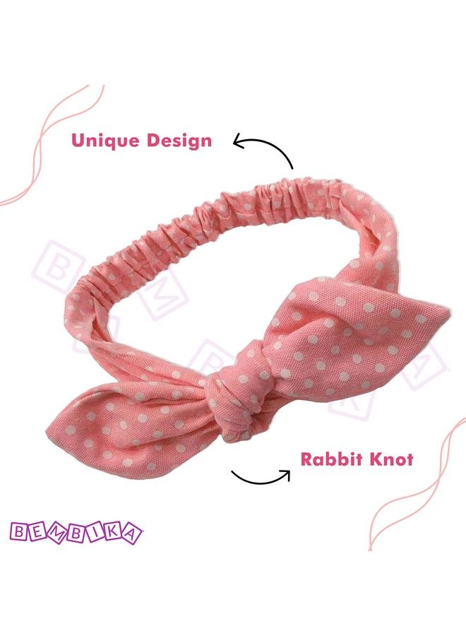 BEMBIKA Printed Bow Headband For Baby Girl Hair Accessories For Girls Baby Headband Pink Dotted - Image 4