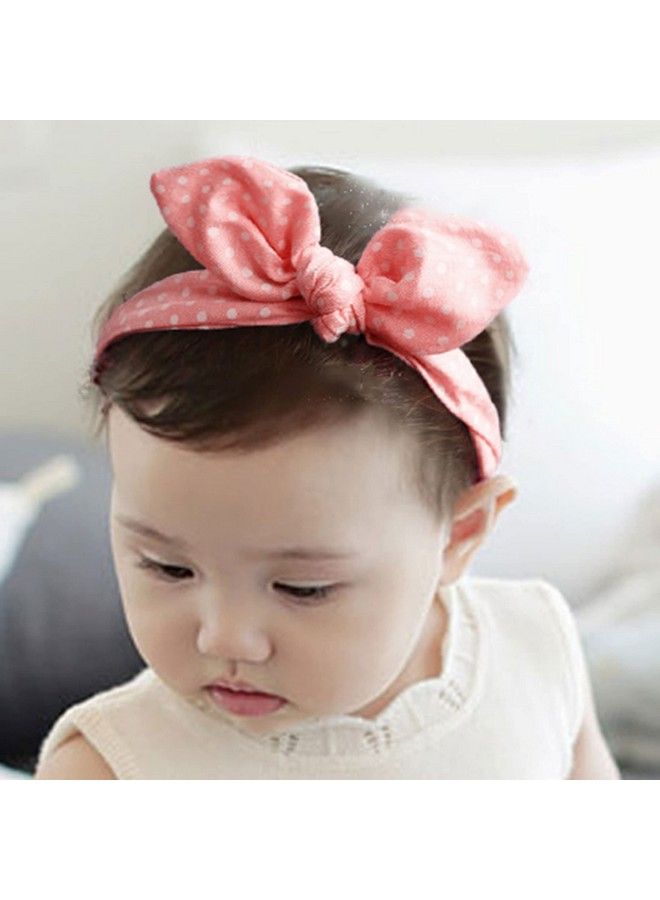 BEMBIKA Printed Bow Headband For Baby Girl Hair Accessories For Girls Baby Headband Pink Dotted - Image 2
