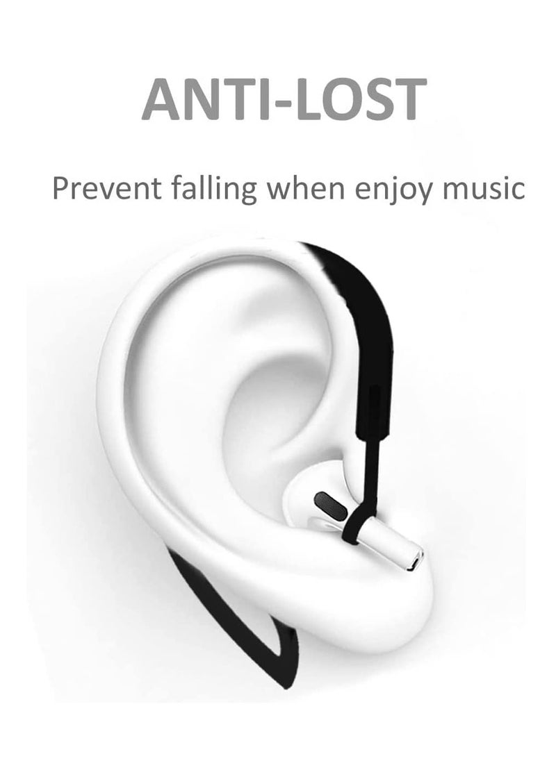 Generic - Adjustable Transparent Ear Hooks for AirPods Pro 360° Rotation, Flexible and Secure Holder for Sports and Outdoor Use Black - Image 1