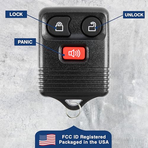 KeylessOption Key Fob Replacement 3-Button for 2005 2006 2007 2008 2009 2010 2011 2012 2013 2014 2015 Ford F150 Explorer Ranger Mustang Lincoln Mazda Mercury Keyless Entry Remote Car Control - 2 Pack - Image 5