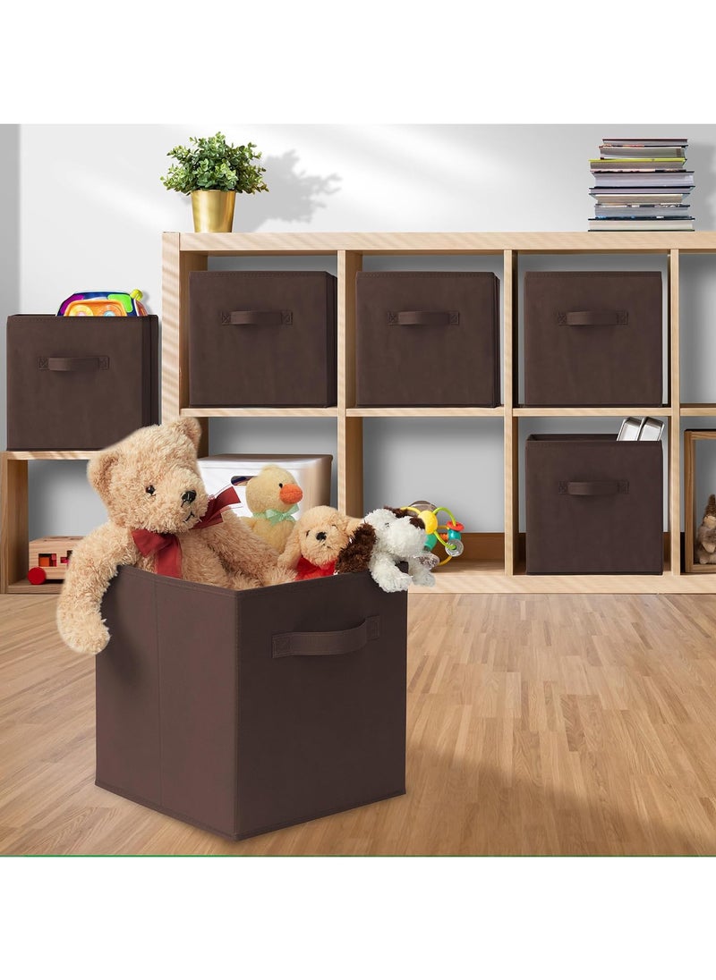 AUTOYSUR Collapsible Fabric Storage Cubes Organizer, Set of 4 Home Foldable Collapsible Storage Box, Fabric Cubby Organizer Baskets with Dual Handles, Cube Storage Bins for Shelf, Home and Office  - Image 3