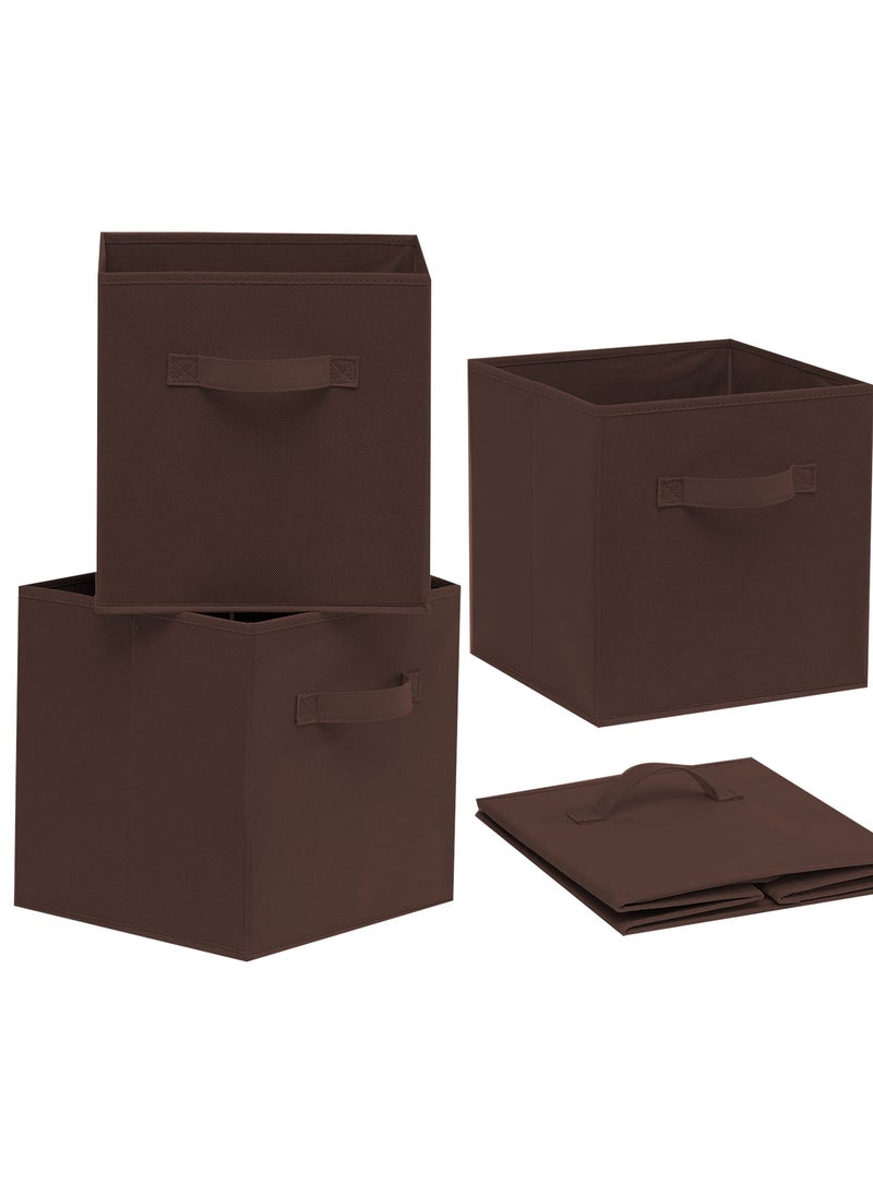 AUTOYSUR Collapsible Fabric Storage Cubes Organizer, Set of 4 Home Foldable Collapsible Storage Box, Fabric Cubby Organizer Baskets with Dual Handles, Cube Storage Bins for Shelf, Home and Office  - Image 1