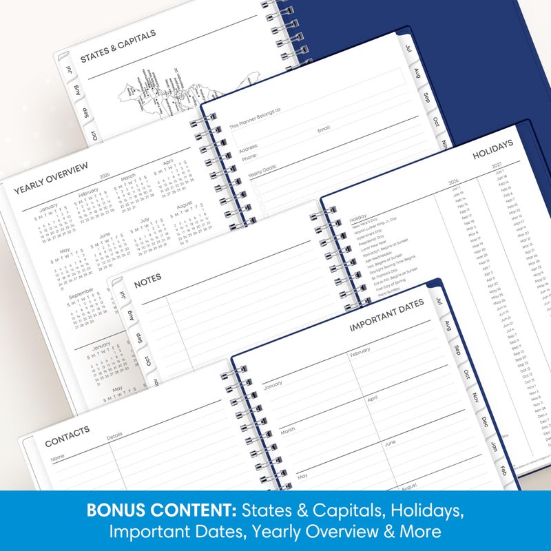 Blue Sky 2026-2027 Weekly and Monthly Academic Year Planner Calendar, July 2026 - June 2027, 5" x 8", Flexible Cover, Wirebound, Laminated Tabs, Chanson - Image 5