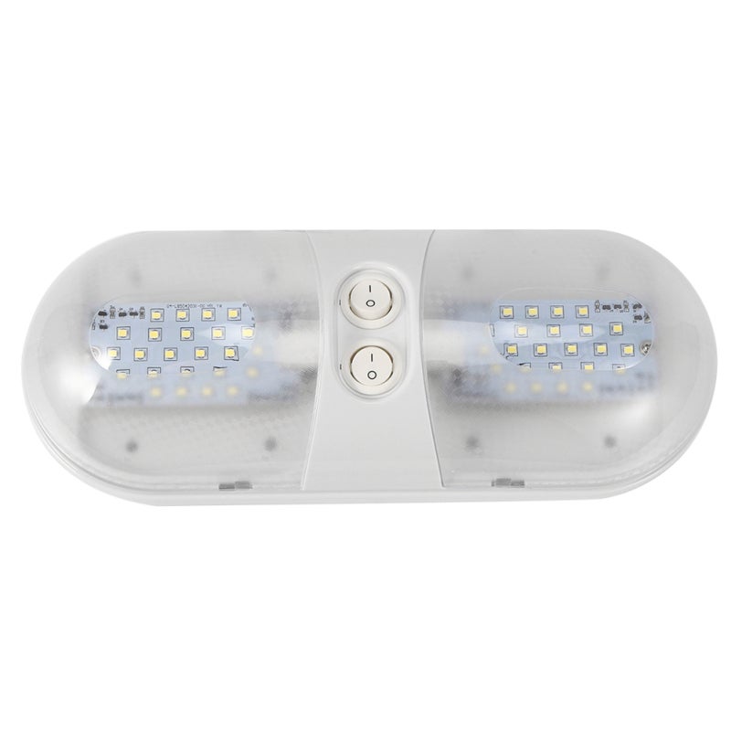 12V Dome Light: 2 Independent LED Lights, 60000+ Hours Lifespan - Wear-Resistant ABS Shell, Energy-Saving 3528 SMD LED Ceiling Lamp for RV, Camper, Boat, Trailer, Car Interior Use - Image 3