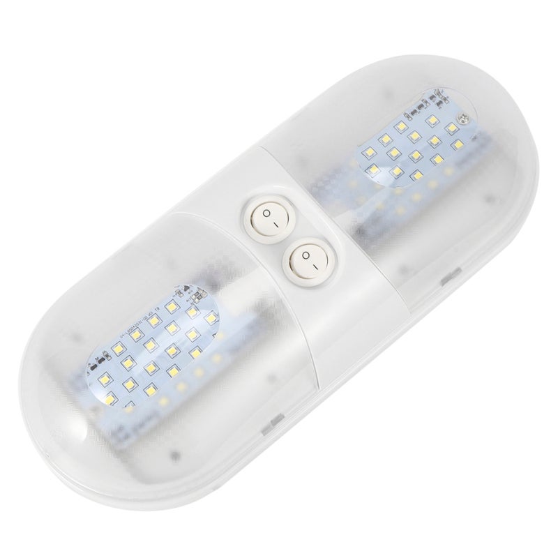 12V Dome Light: 2 Independent LED Lights, 60000+ Hours Lifespan - Wear-Resistant ABS Shell, Energy-Saving 3528 SMD LED Ceiling Lamp for RV, Camper, Boat, Trailer, Car Interior Use - Image 4