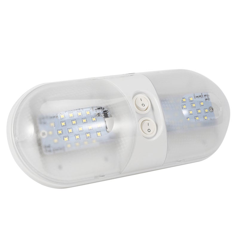 12V Dome Light: 2 Independent LED Lights, 60000+ Hours Lifespan - Wear-Resistant ABS Shell, Energy-Saving 3528 SMD LED Ceiling Lamp for RV, Camper, Boat, Trailer, Car Interior Use - Image 5