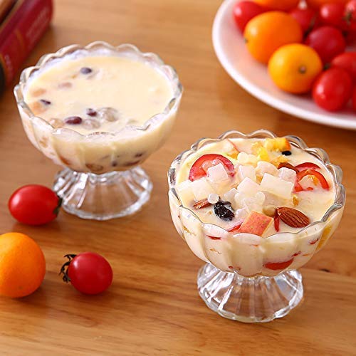 VILON Italian Premium Ice Cream and Pudding Transparent Glass Bowl 130 ml Set of 6 - Image 1