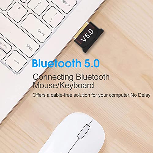 Careflection || Wireless Bluetooth Mini Dongle Adapter V5.0 Bt Audio Receiver Supports Pc Computer Windows MAC iOS Desktop Laptop Mouse Keyboard Printers Headsets Speakers (Black) - Image 4