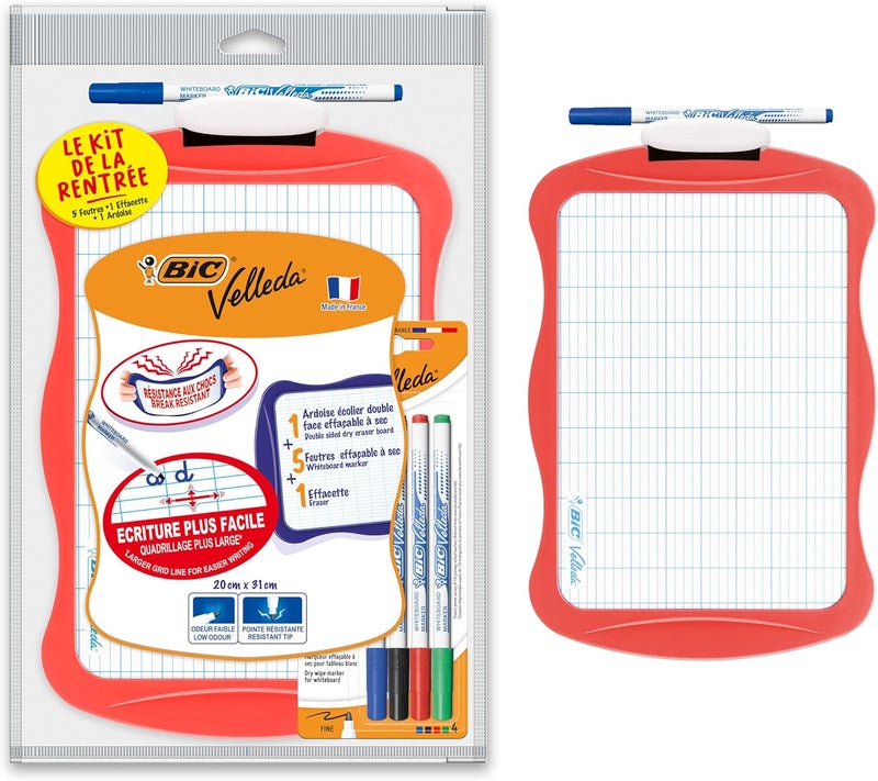 Bic مجموعة BIC Velleda للسبورة المزدوجة الجوانب مع الأقلام - Image 1