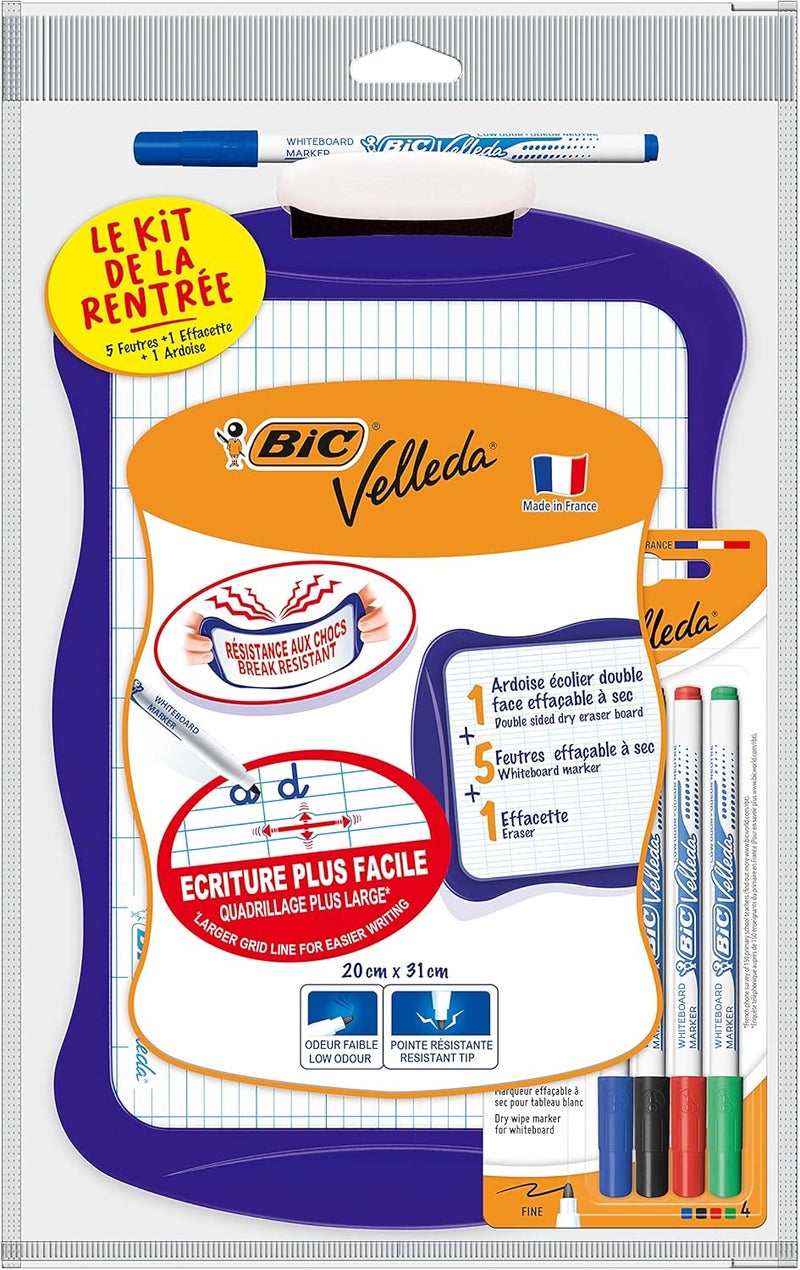 Bic مجموعة BIC Velleda للسبورة المزدوجة الجوانب مع الأقلام - Image 3