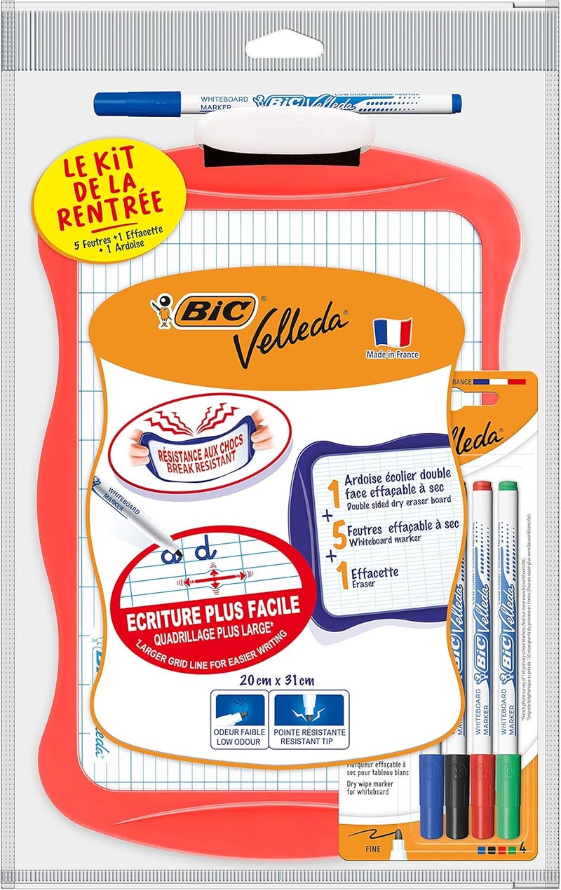 Bic مجموعة BIC Velleda للسبورة المزدوجة الجوانب مع الأقلام - Image 2