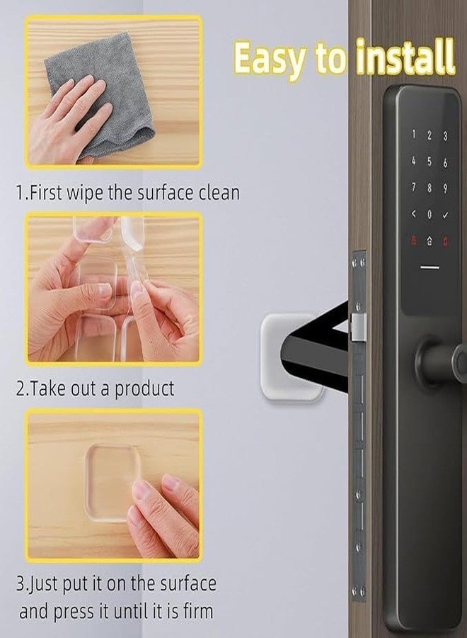 KITDAO KITCHENDAO 6 Pcs Square Silicone Door Protector for Home, Door Stopper for Home, Wall Protector from Sofa Back Wall Square Pads, Door Handle Bumper Guards (transperent) - Image 4