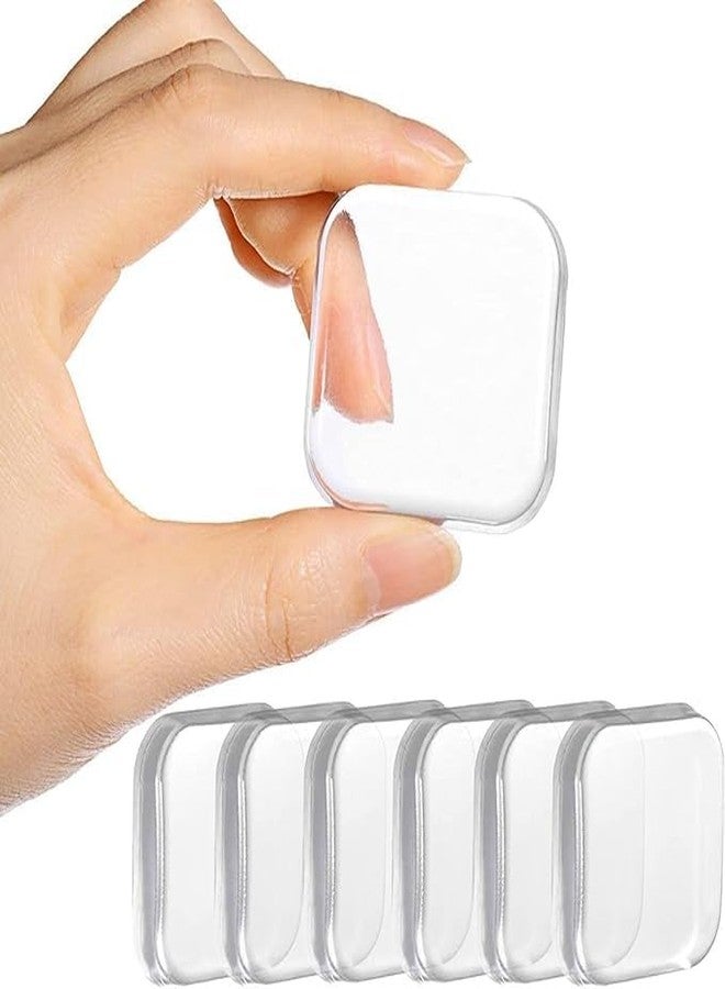 KITDAO KITCHENDAO 6 Pcs Square Silicone Door Protector for Home, Door Stopper for Home, Wall Protector from Sofa Back Wall Square Pads, Door Handle Bumper Guards (transperent) - Image 1