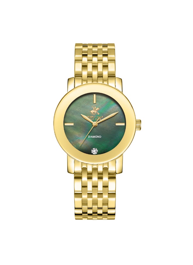 BEVERLY HILLS POLO CLUB - Women Analog Mother Of Pearl Green Dial Watch - BP3670C.170 - Image 1