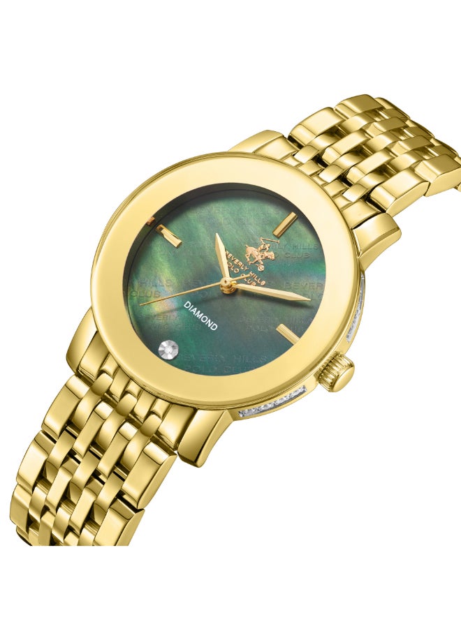 BEVERLY HILLS POLO CLUB - Women Analog Mother Of Pearl Green Dial Watch - BP3670C.170 - Image 1