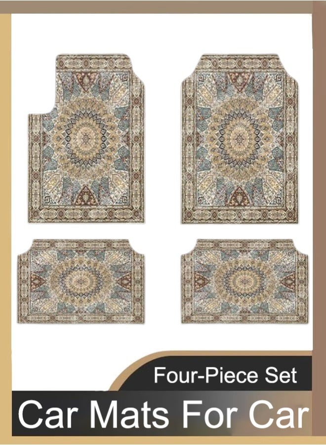 4PCS Car Floor Mats,Car Interior Accessories,for Cars, SUVs and Trucks, Bohemian Style Carpet Floor Mats for Car,All Weather Protection, Universal to Fit - Image 1