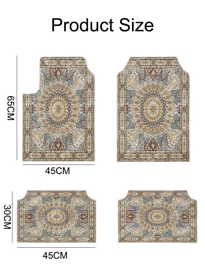 4PCS Car Floor Mats,Car Interior Accessories,for Cars, SUVs and Trucks, Bohemian Style Carpet Floor Mats for Car,All Weather Protection, Universal to Fit - Image 2