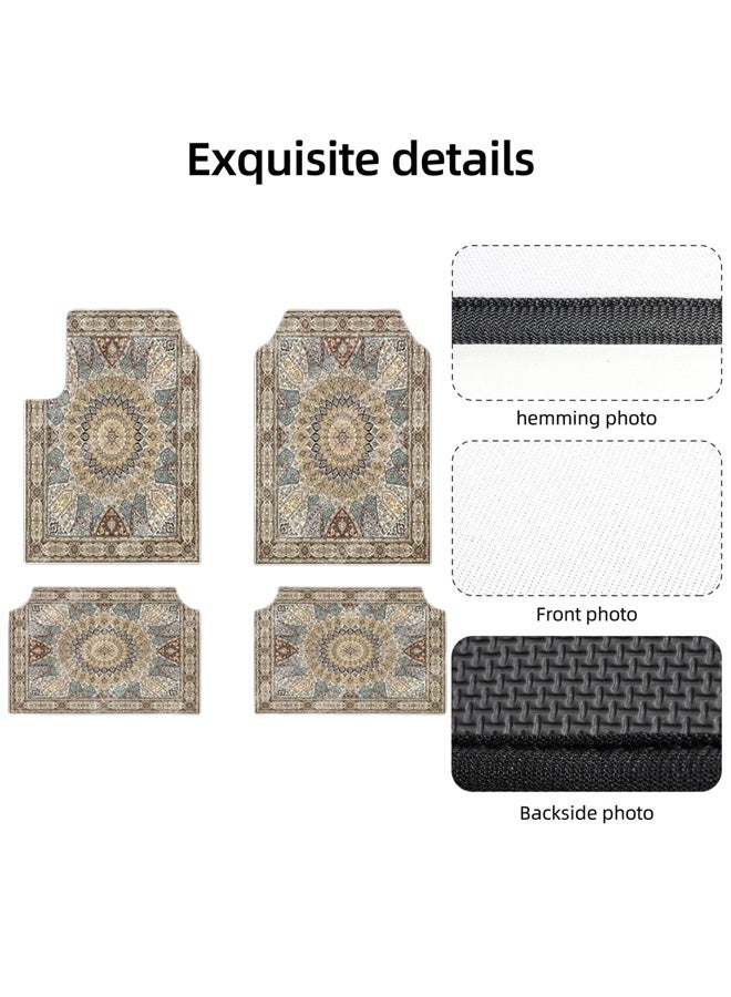 4PCS Car Floor Mats,Car Interior Accessories,for Cars, SUVs and Trucks, Bohemian Style Carpet Floor Mats for Car,All Weather Protection, Universal to Fit - Image 4