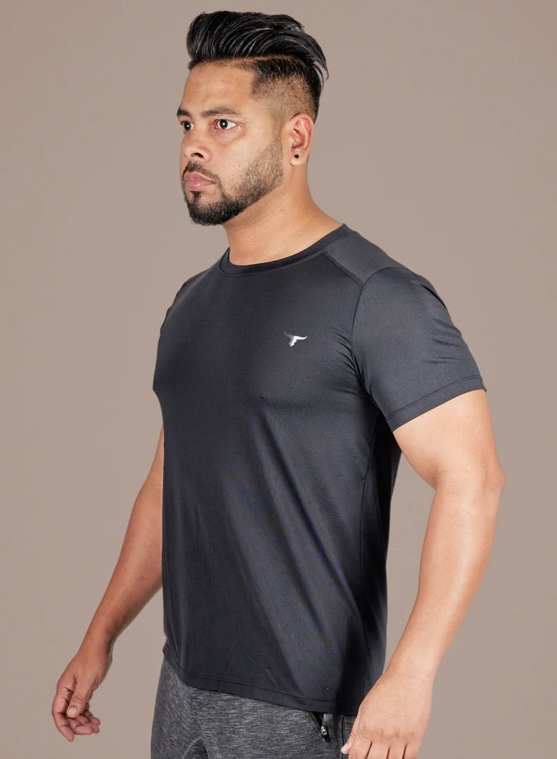THUGFIT Men's Short Sleeve Workout Slim Fit T-Shirts - Black