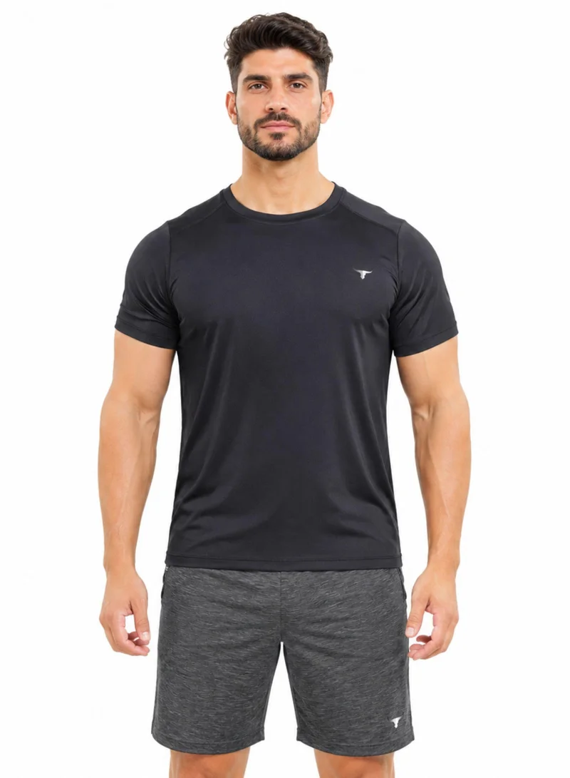 Thugfit Men's Short Sleeve Workout Slim Fit T-Shirts - Black
