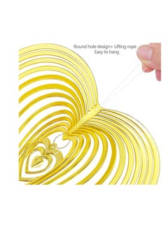 Excefore 3Pcs Heart Design Strong Visual Bird Repellent Reflective Pinwheels Deterrent Scarers Sparkly Wind Spinner for Anti-Bird Places Gold Silver Purple 3D Beating Flowing-Light Effect Garden Decorations  - Image 5