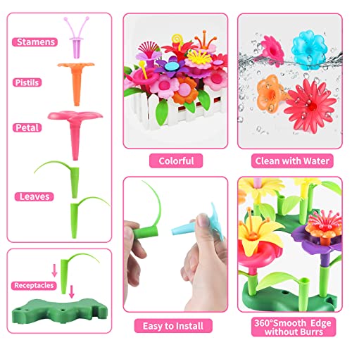 CENOVE Toddler Toys for 3 4 5 6 7 Year Old Girls and Boys,Flower Garden Building Toy with Carry Box, STEM Toys for Preschool Children Educational Activity - Image 3