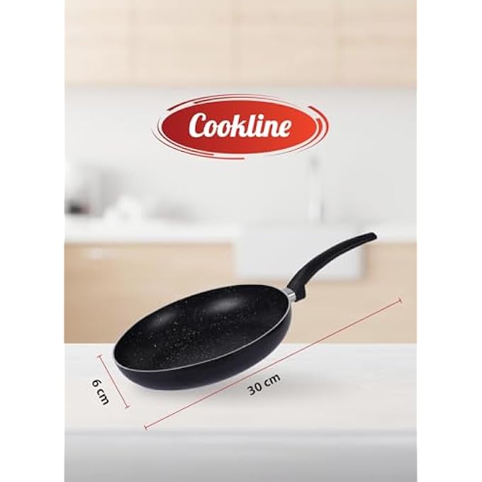 Cookline Pressed Aluminum NonStick Fry Pan 30Cm Black With White Dots Induction Compatible Easy Clean - Image 4
