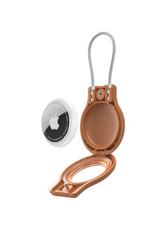 For Apple AirTag Protective Case Apple Tracker PC Security Lock Anti-lost Hanging Buckle Tracker Protective Case-Color:Brown-Applicable Models:AIRTAG