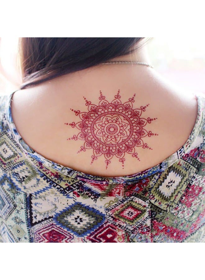 AIUPUOC Brown Temporary Tattoo Stickers 8 Sheets Henna Stickers Exquisite Lace Mandala Waterproof Fake Tattoos stickers Parties Decoration Suppliers Flower Design for Women Arm Legs Body Art Party Decorations - Image 4